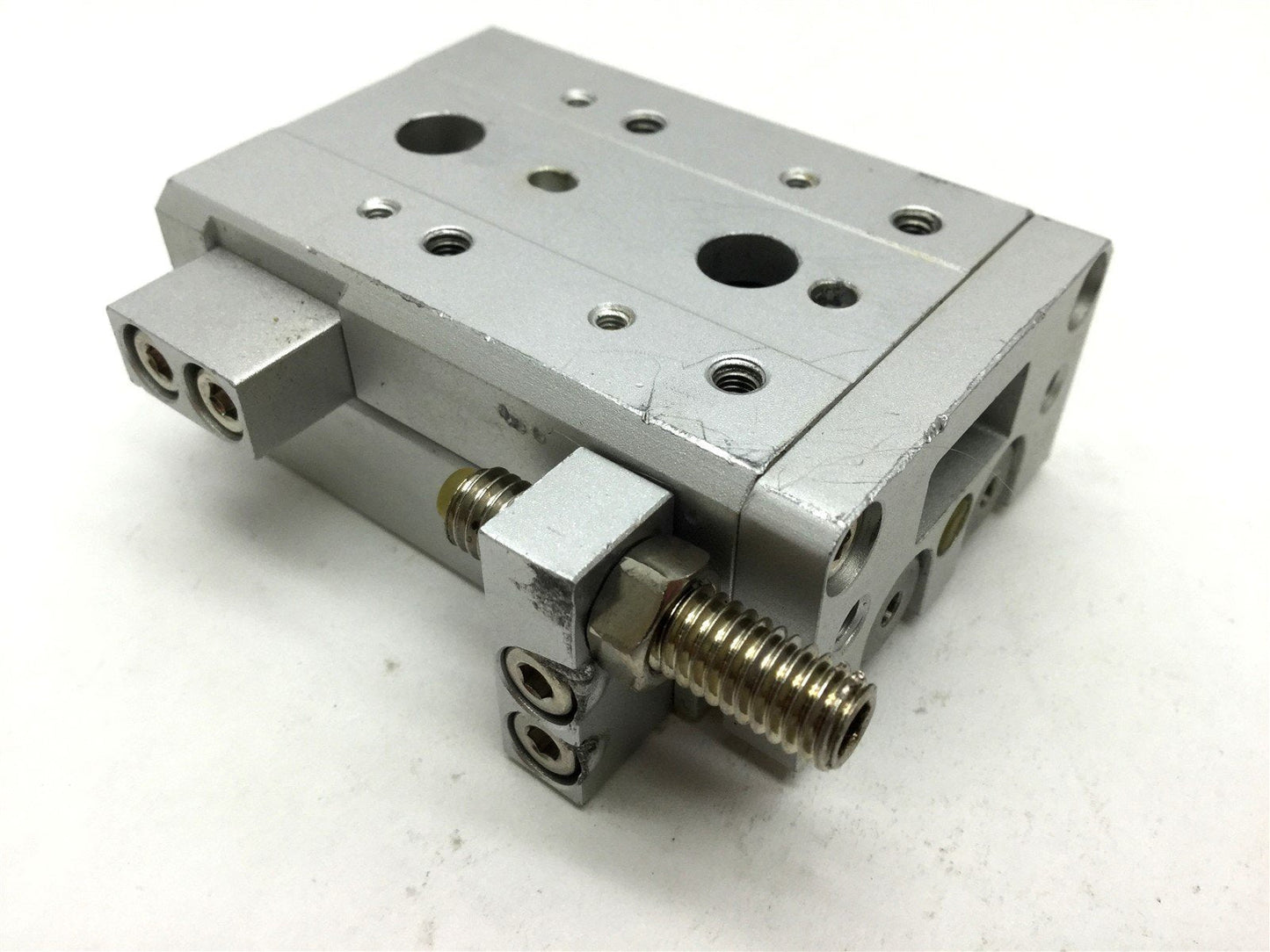 Used SMC MXQ8-20AS Guided Cylinder Slide Table, Pressure: 0.15~0.7MPa, Stroke: 20mm