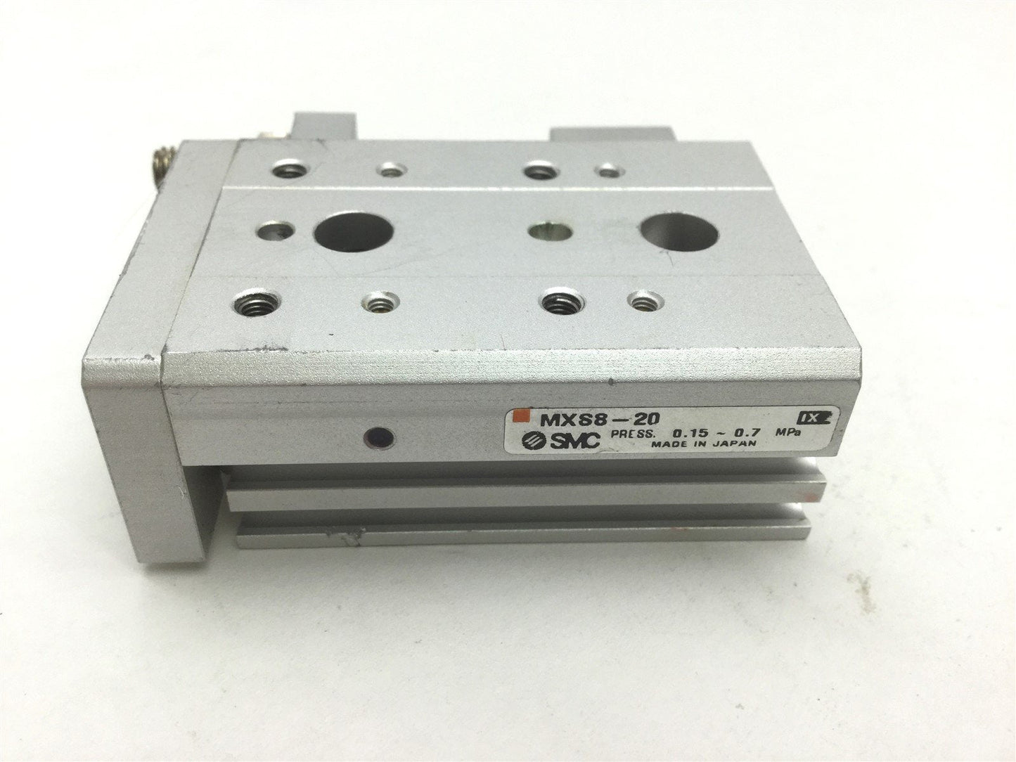 Used SMC MXQ8-20AS Guided Cylinder Slide Table, Pressure: 0.15~0.7MPa, Stroke: 20mm