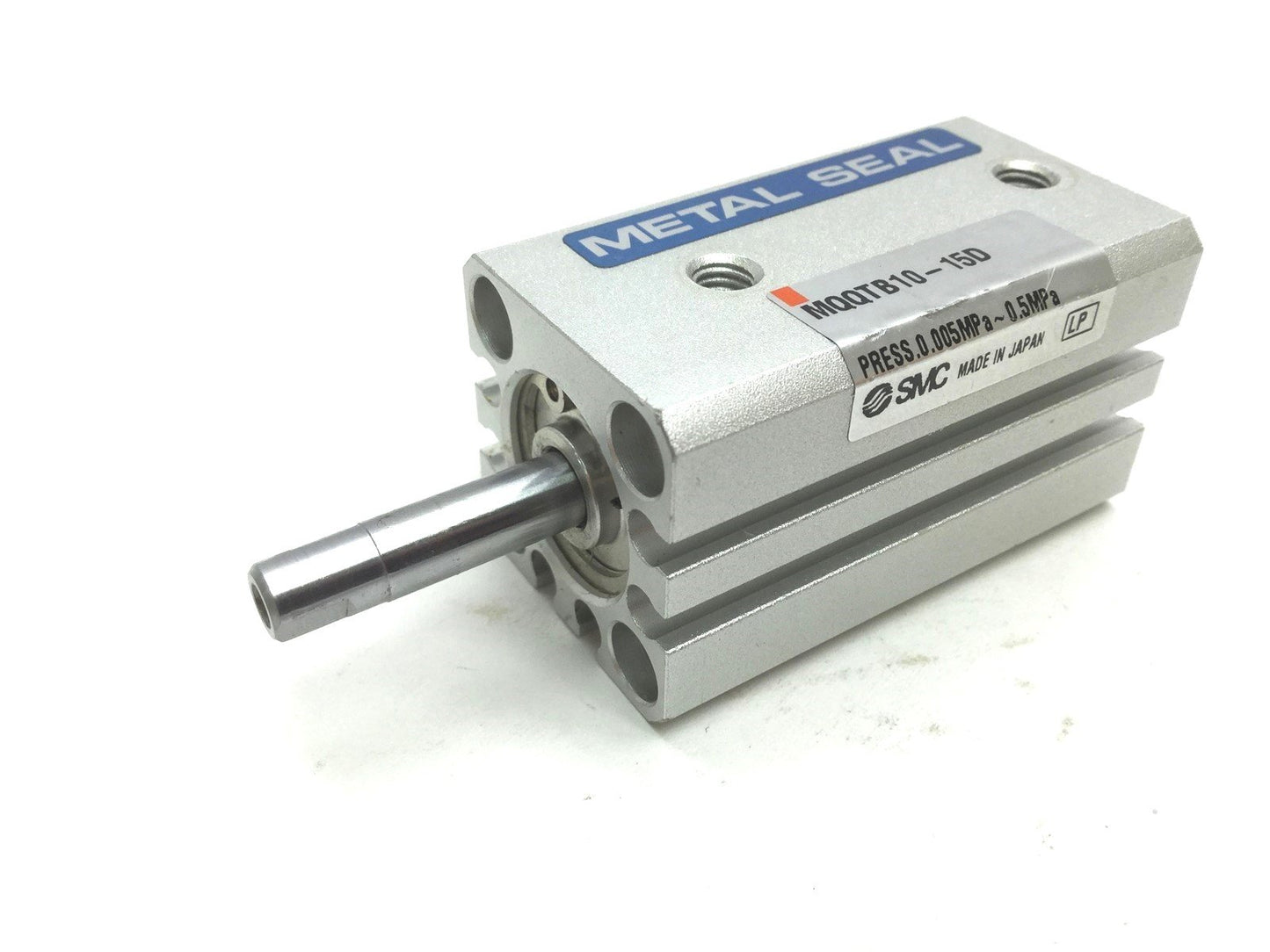 Used SMC MQQTB10-15D Low Friction Compact Cylinder Metal Seal Bore: 10mm Stroke: 15mm