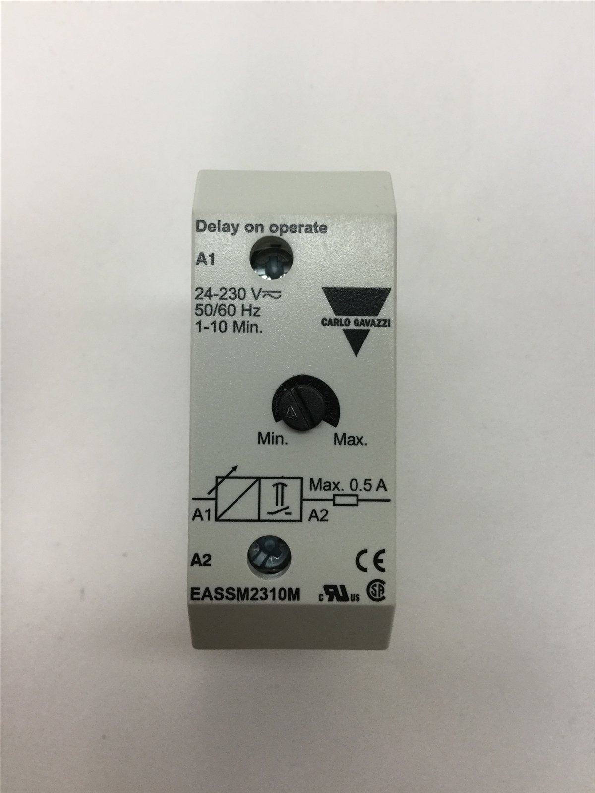 Used Carlo Gavazzi EASSM2310M On-Delay Timer Relay, Range: 1-10min, 24-230VAC/DC