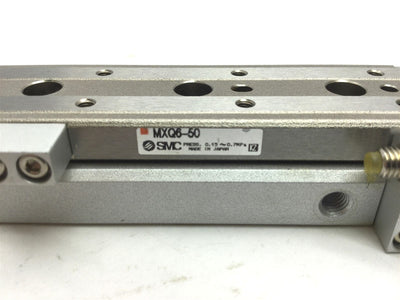 Used SMC MXQ6-50 Guided Cylinder Slide Table, Pressure: 0.15~0.7MPa, Stroke: 50mm