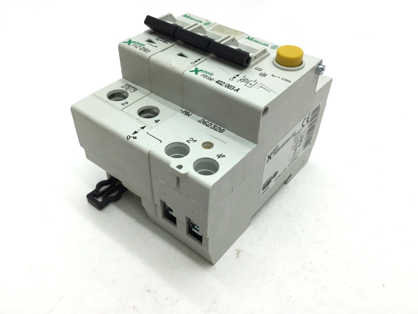 Used Moeller PBSM-402/003-A Switch With FAZ-D10/2 Circuit Breaker 10A 277/480VAC