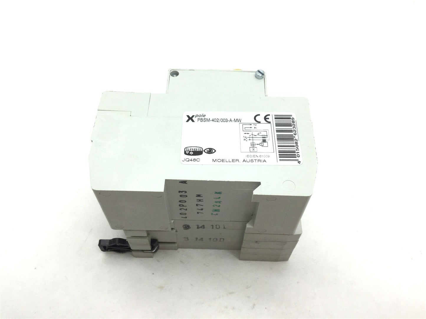 Used Moeller PBSM-402/003-A Switch With FAZ-D10/2 Circuit Breaker 10A 277/480VAC