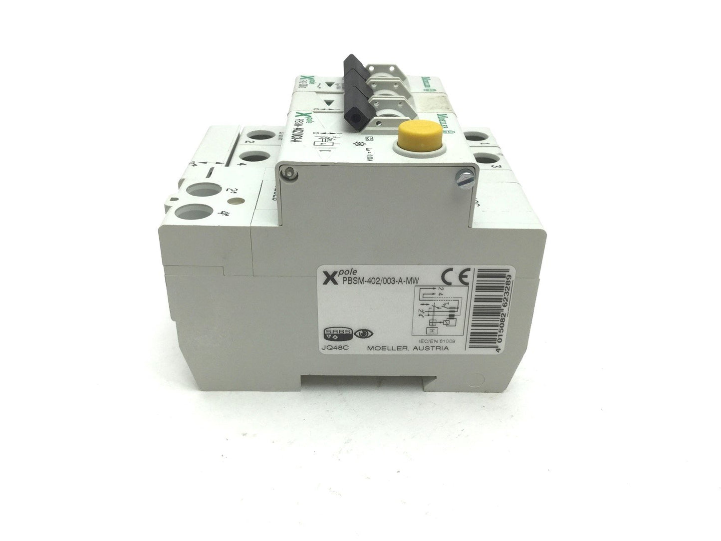 Used Moeller PBSM-402/003-A Switch With FAZ-C6/2 Circuit Breaker 6A 277/480VAC