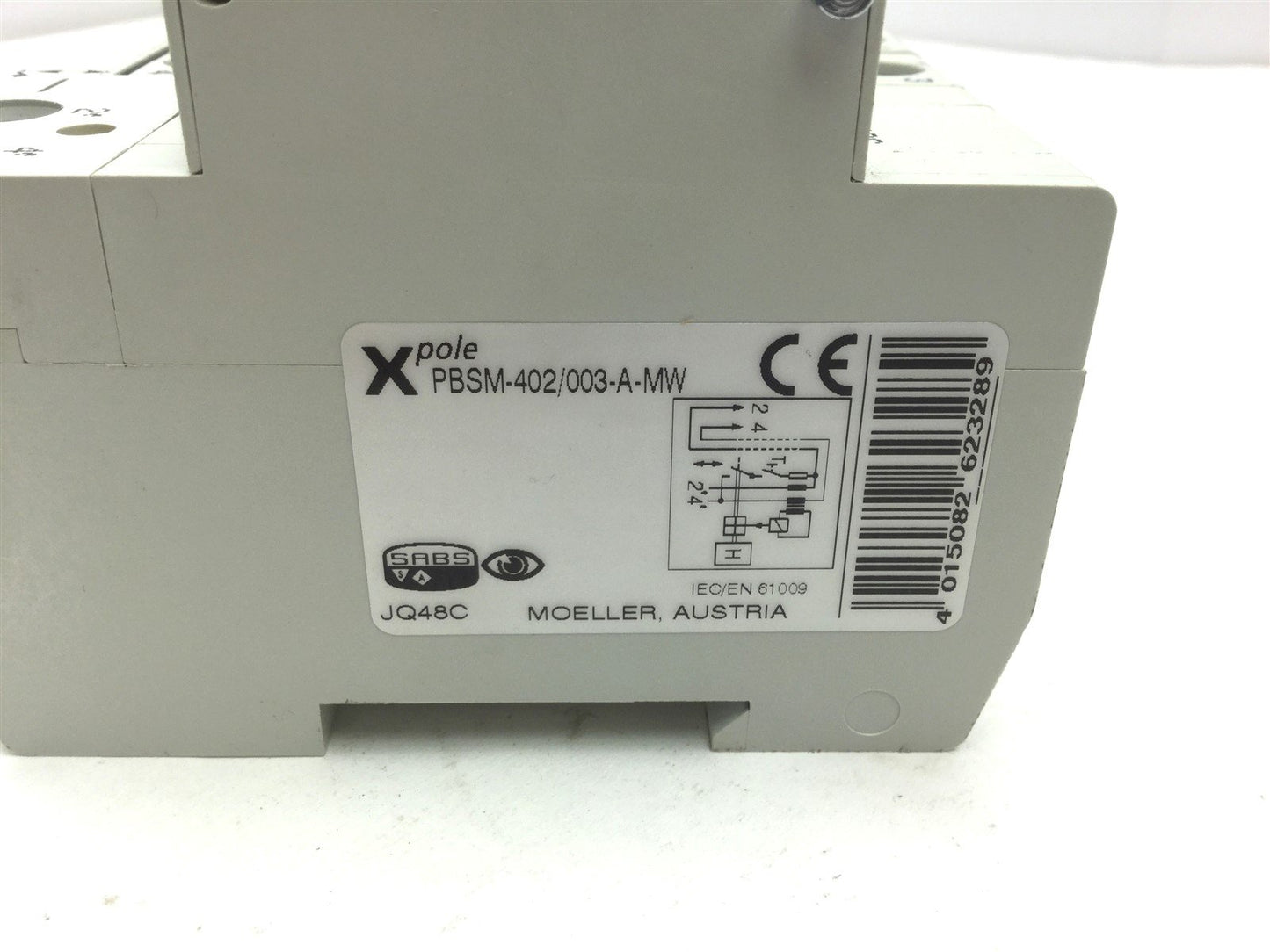 Used Moeller PBSM-402/003-A Switch With FAZ-C6/2 Circuit Breaker 6A 277/480VAC