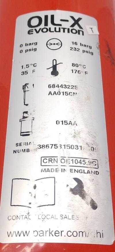 Used Domnick Hunter AA015CNFI Pneumatic Oil Filter, Operation Temp 1.5°-80°C