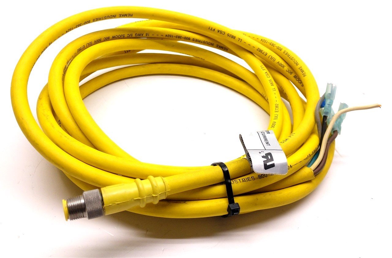 Used Remke 705E0131D1 BU04R Micro Link, Length: 4 Meters, 5 Pole Male to Flying Leads