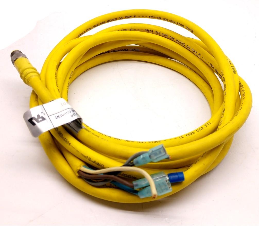 Used Remke 705E0131D1 BU04R Micro Link, Length: 4 Meters, 5 Pole Male to Flying Leads