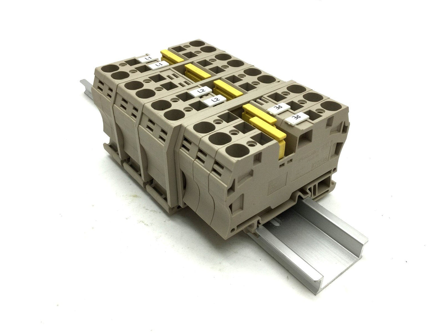 Used Lot of 9 Weidmuller 1746750000 Feed Through Terminal Blocks, ZDU 10 1000V 57 A