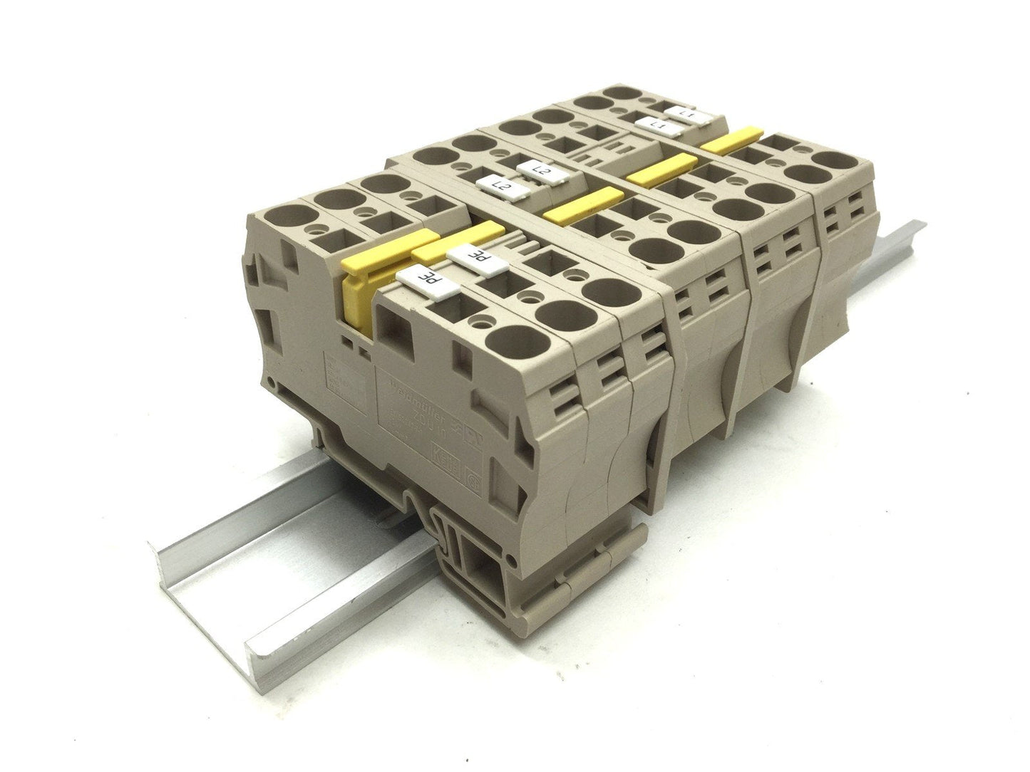 Used Lot of 9 Weidmuller 1746750000 Feed Through Terminal Blocks, ZDU 10 1000V 57 A