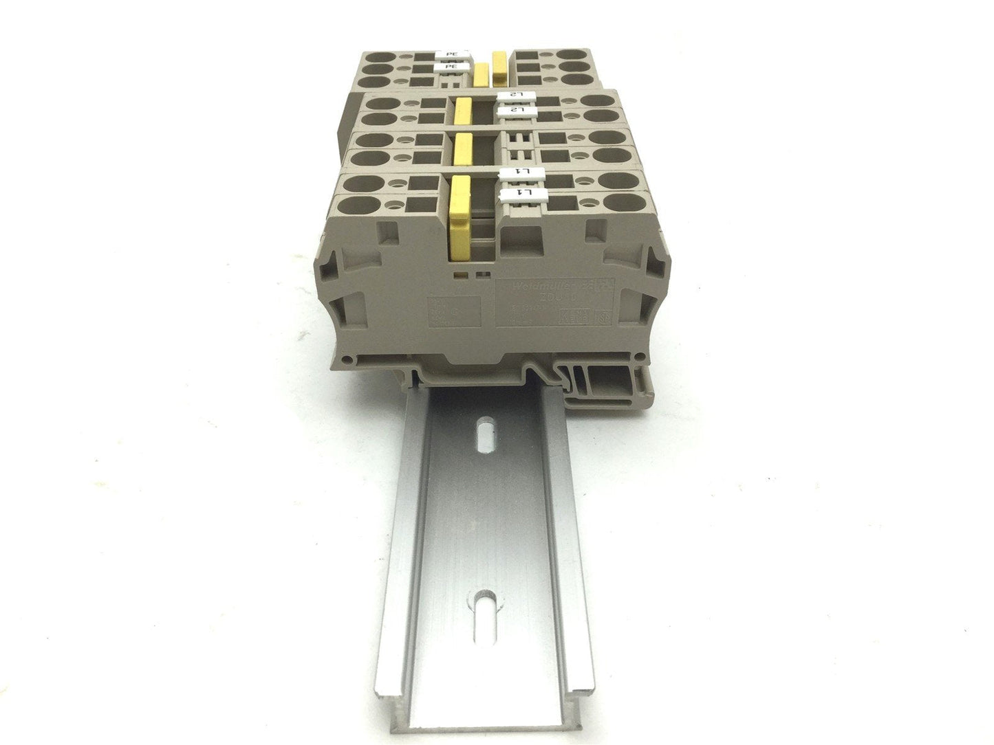 Used Lot of 9 Weidmuller 1746750000 Feed Through Terminal Blocks, ZDU 10 1000V 57 A