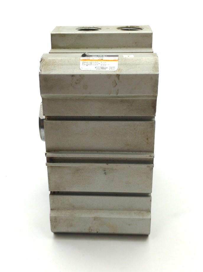 Used SMC ECQ2B100-10D Double Acting Compact Cylinder 10mm Stroke 100mm Bore 3/8"NPT