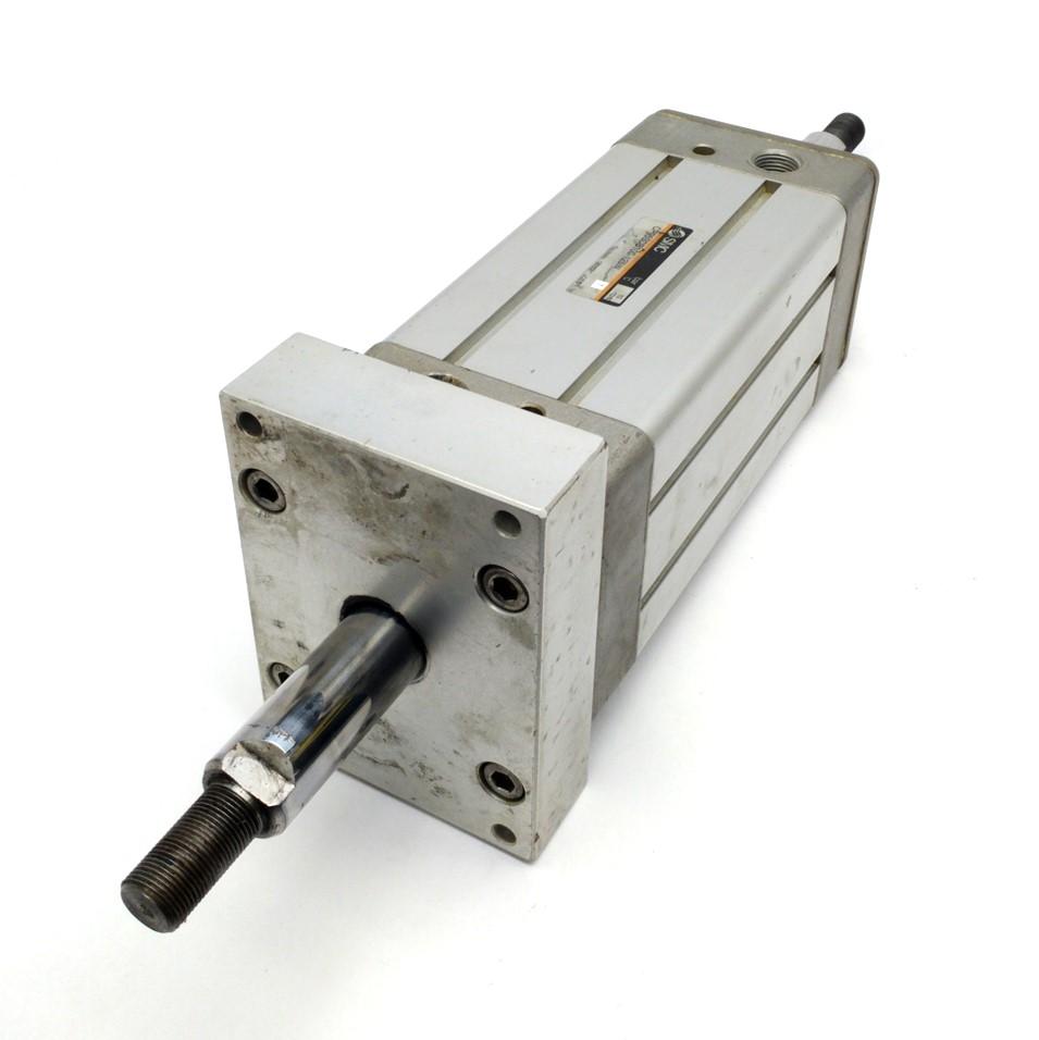 Used SMC CP95SDB100-125W Double Rod Cylinder 125mm Stroke 100mm Bore 145PSI 3/8"NPT