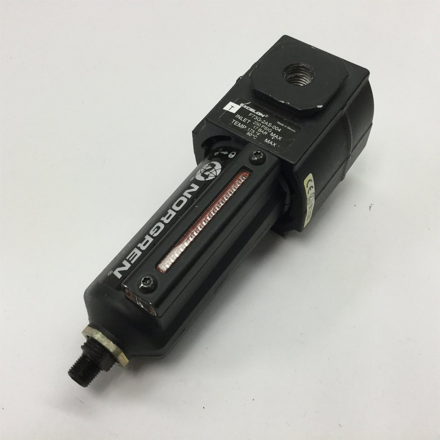 Used Norgren Excelon F73G-2AS-004 Pneumatic Filter, Inlet Pressure: 250psi Max
