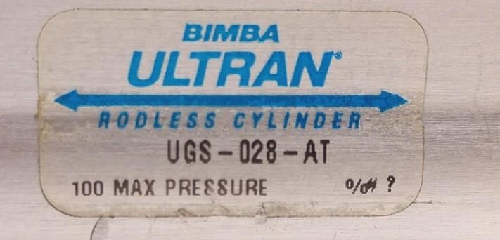 Used Bimba Ultran UGS-028-AT Rodless Cylinder, Stroke Adjustment (Both Ends)