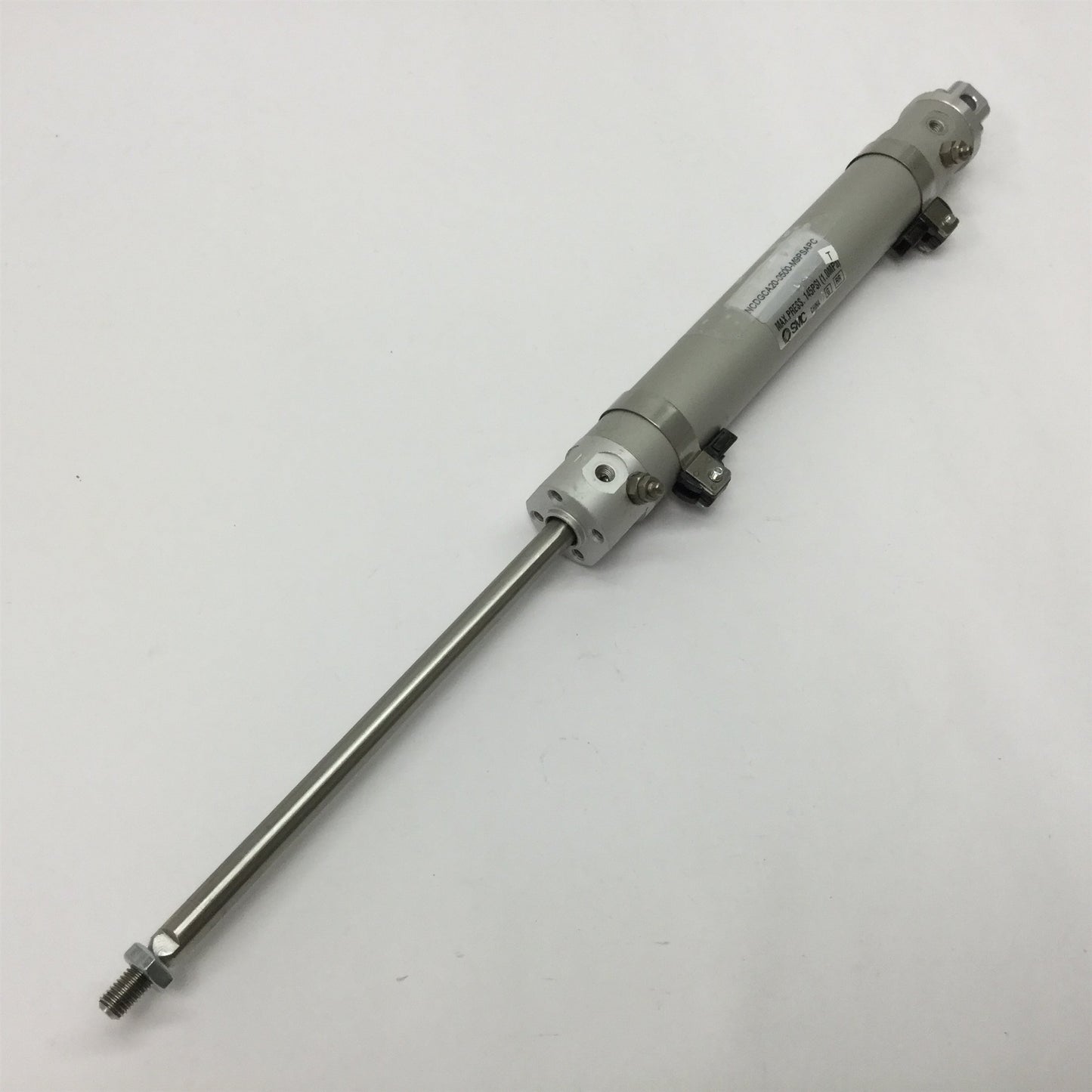 Used SMC NCDGCA20-0500-M9PSAPC Pneumatic Cylinder, Bore: 3/4", Stroke: 5", 10-32