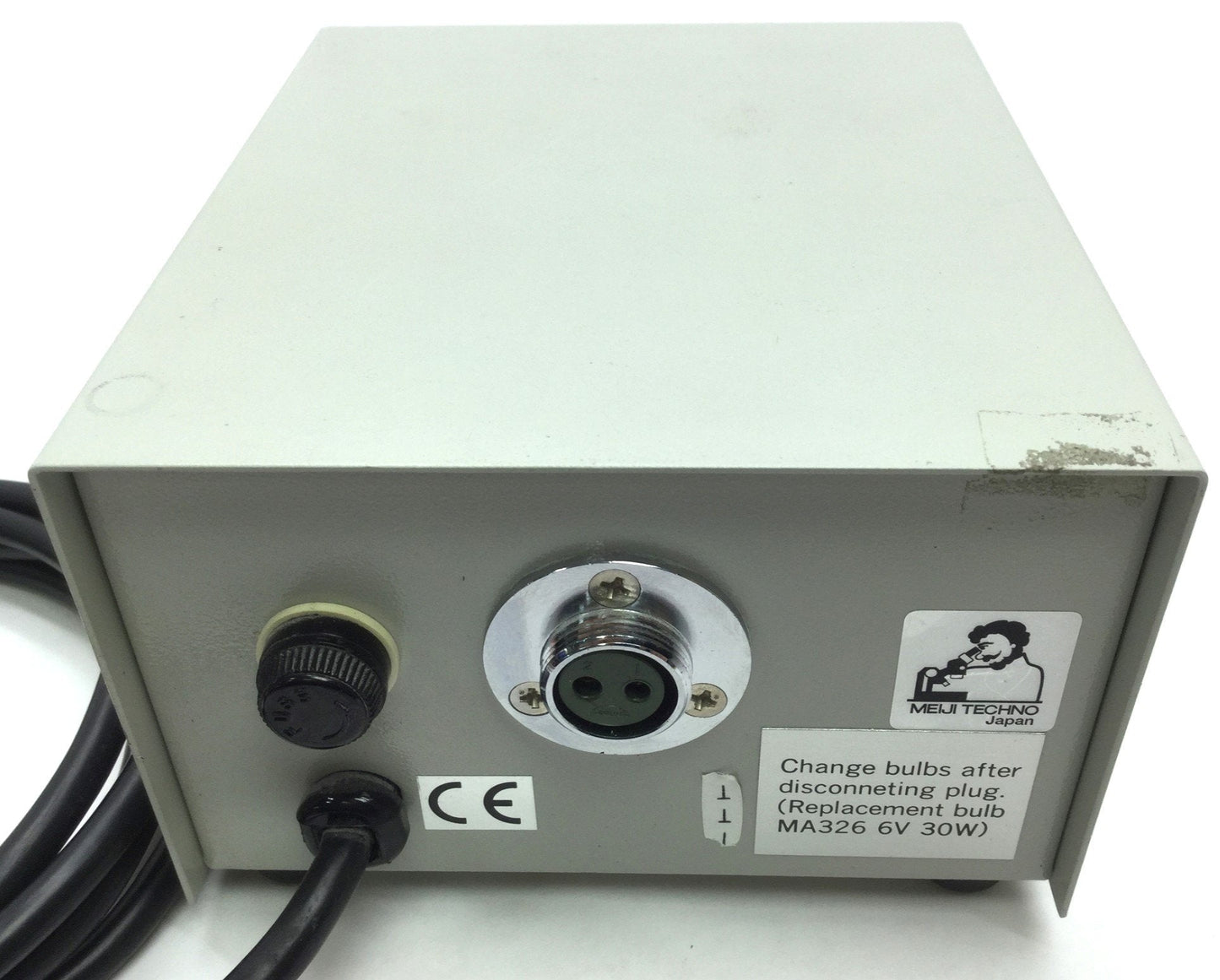 Used Meiji Techno MA651 Coaxial Vertical Illuminator Power Supply MA326 6V 30W Bulb