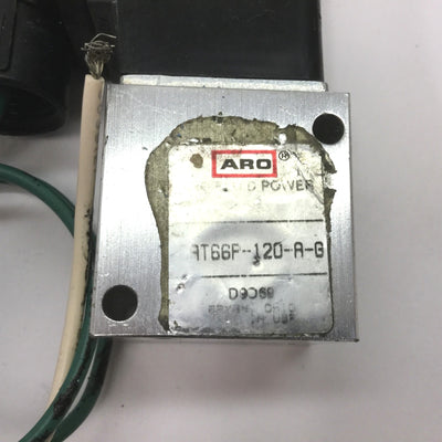 Used ARO CAT66P-120-A-G Solenoid Valve, 2-Position 3-Port, Voltage: 120VAC 50/60Hz