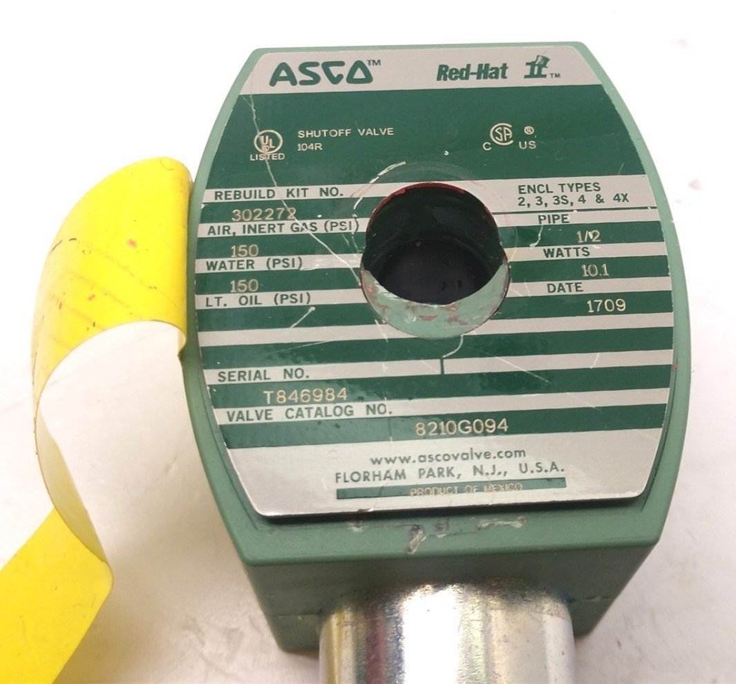 Asco Red Hat II 104R Shut Off Valve, 1/2