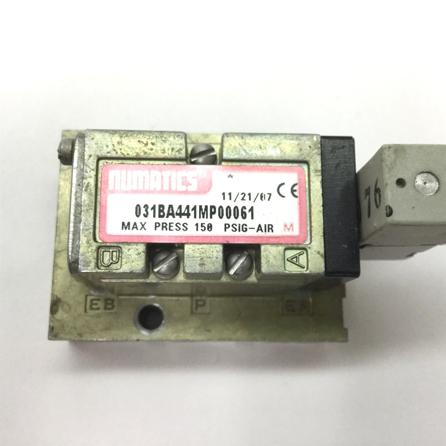 Used Numatics 031BA441MP00061 Solenoid Valve, 2-Position 5-Port, Pressure: 150psi