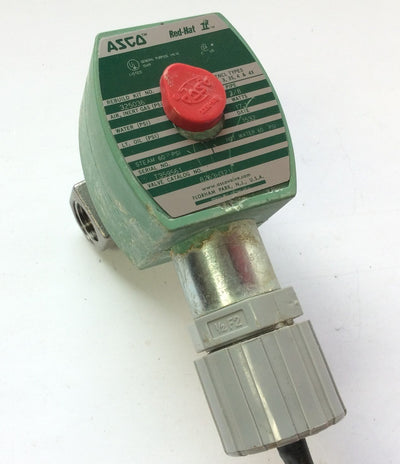 Used Asco 8263H321 Solenoid Valve Voltage 220/240V 3/8 NPT Stainless Steel NC 60 PSI