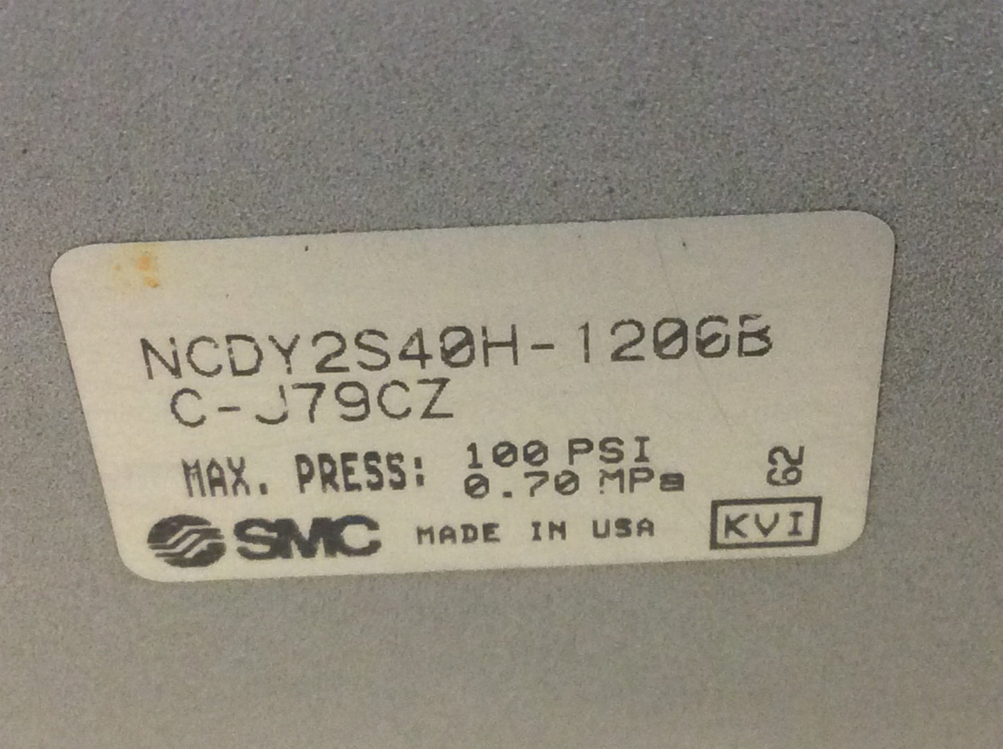 Used SMC NCDY2S40H-1200BC-J79CZ Rodless Cylinder, Slide Bearing, 12 Stroke 1-1/2 Bore