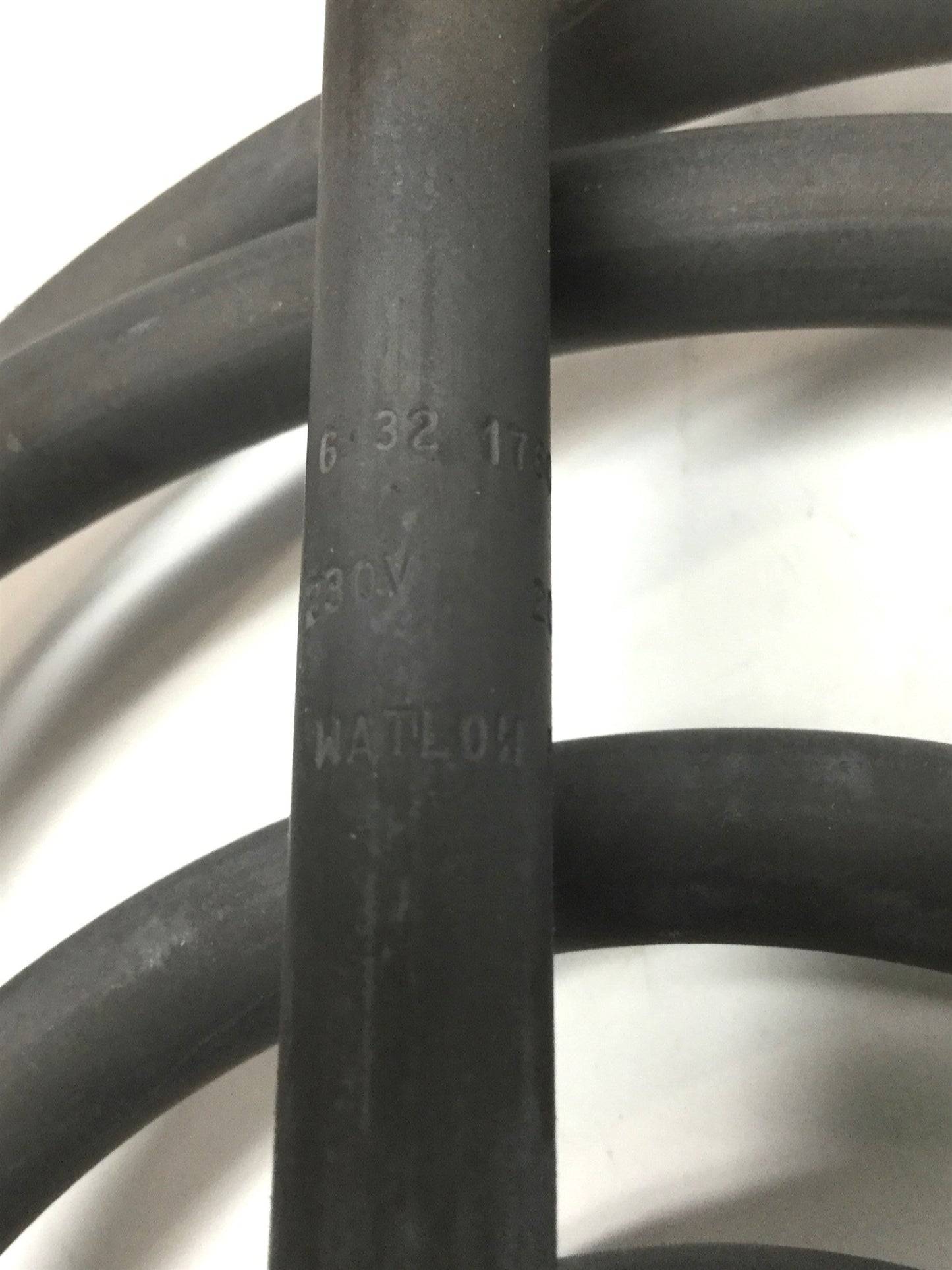 Used Watlow R3A23 Coiled Heater Element, 2000W 230VAC, 0.430" Tube, 8" Diameter