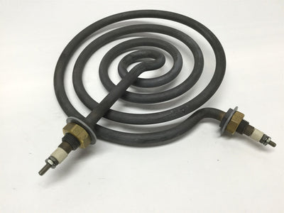 Used Watlow R3A23 Coiled Heater Element, 2000W 230VAC, 0.430" Tube, 8" Diameter