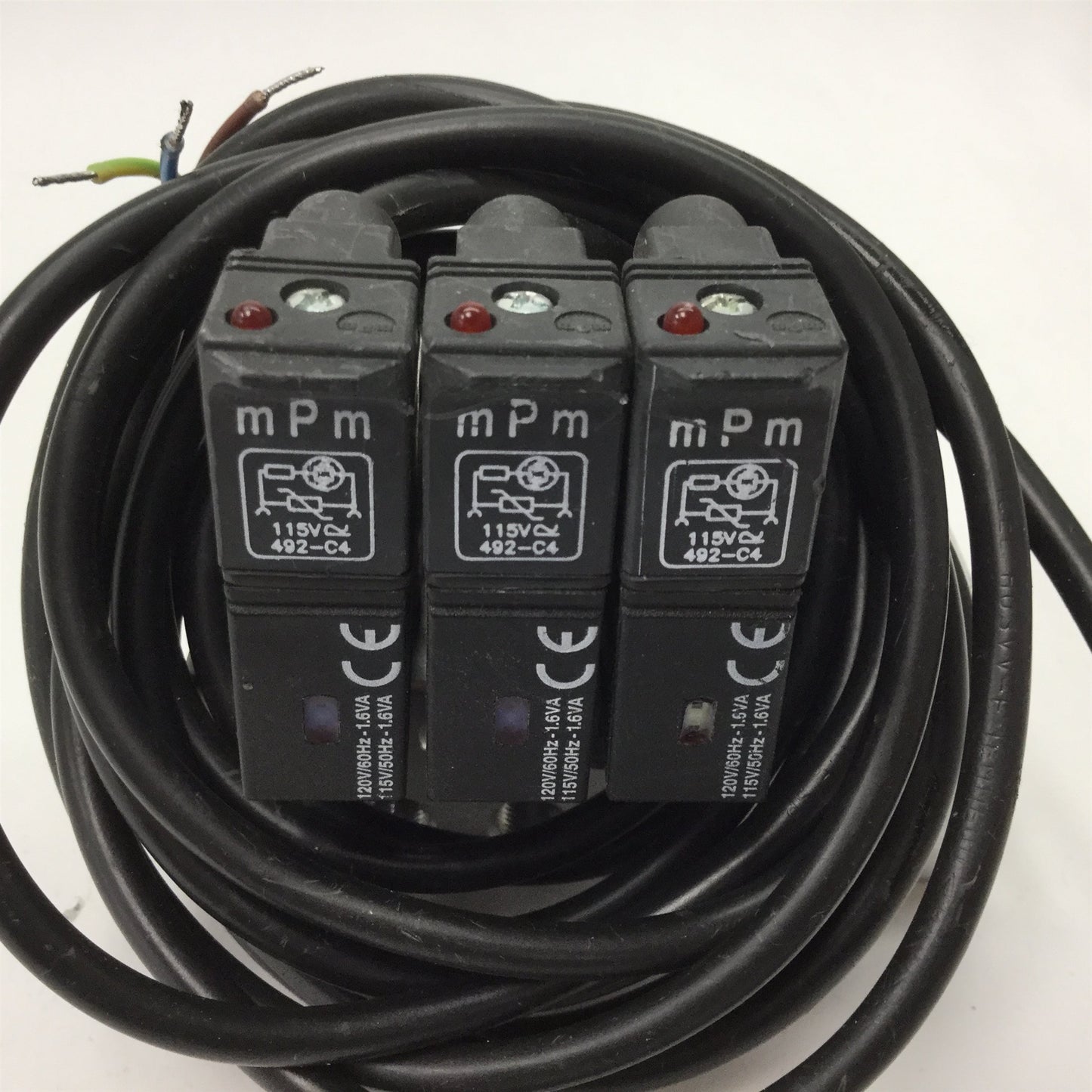 Used Lot of 3 Parker B2EVXB553C Solenoid Valves, 2-Position 5-Port, Pressure: 150psi