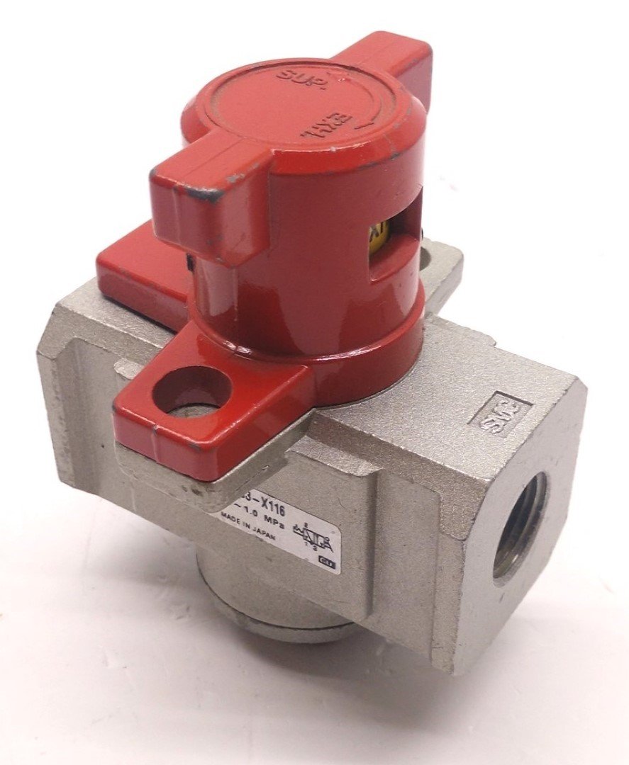 Used SMC NVHS4500-N03-X116 Ball Valve Lock Out, Pressure: 0.1-1 MPa, Ports: 3/8" NPT