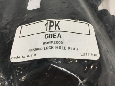 New – Open box Lot of 49 Microplastics 62MP2000 Lock Hole Plugs 2" Black Heat Stabilized Nylon