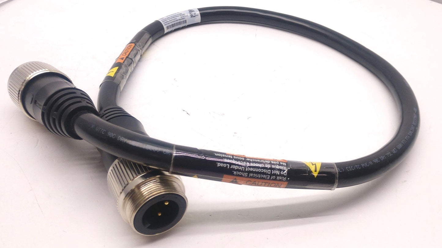 Used Turck GSDMGKDM32-1M/U-25532 3x12 AWG Black TPE Cable 3 Pole to 3 Pole F Straight