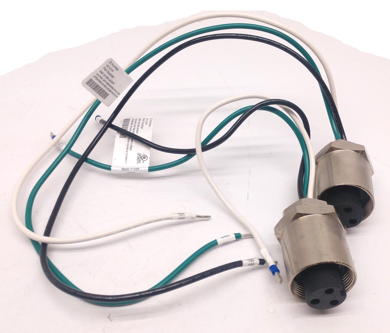 Used Lot of 2 Turck U2-12150/GKDF 32-0.3M/14.5/NPT Female Receptacle Cable, 3-Pole