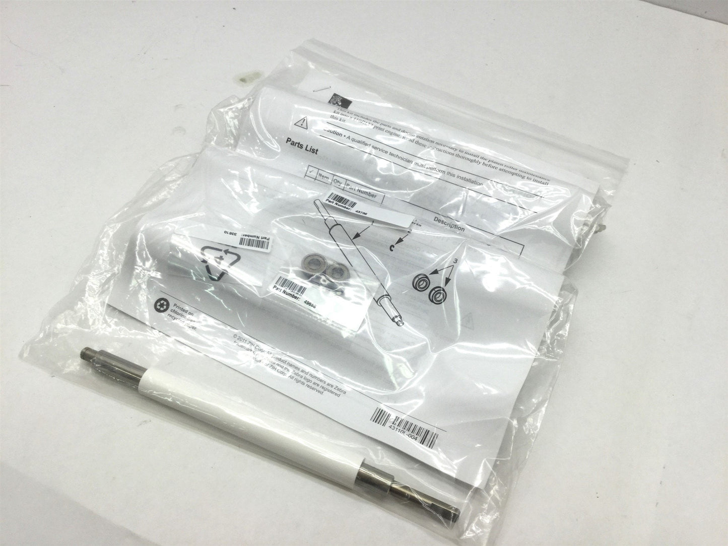 New – Open box New Zebra G3110M Internal Printer Parts, Platen Roller 110PAX3