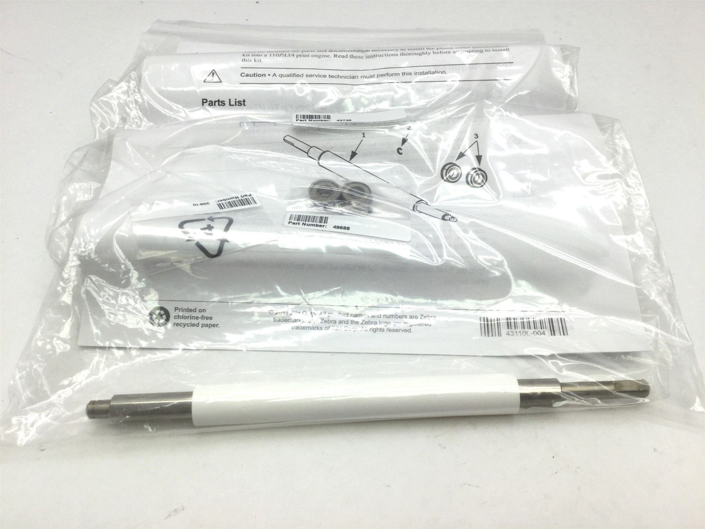 New – Open box New Zebra G3110M Internal Printer Parts, Platen Roller 110PAX3