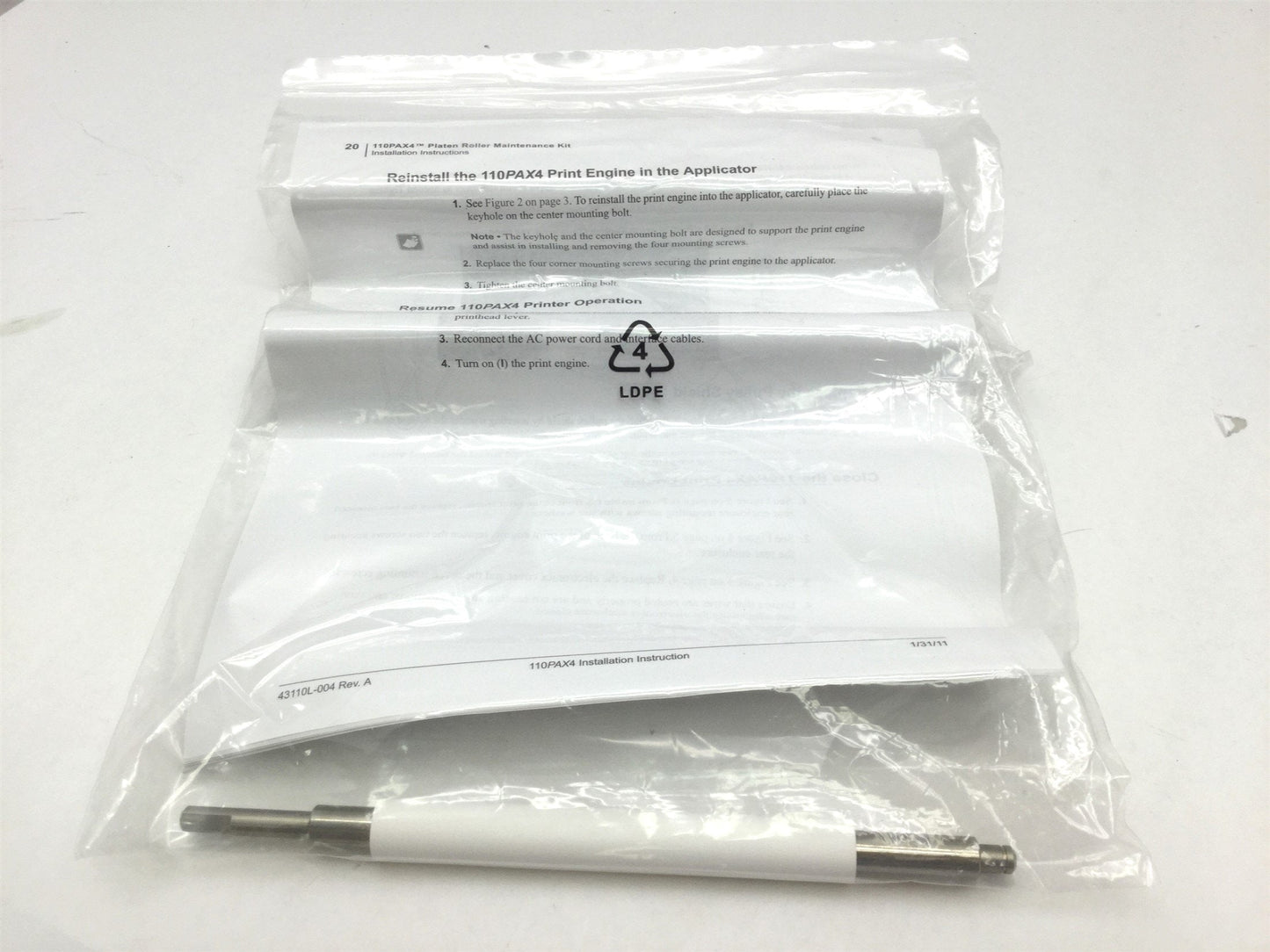 New – Open box New Zebra G3110M Internal Printer Parts, Platen Roller 110PAX3