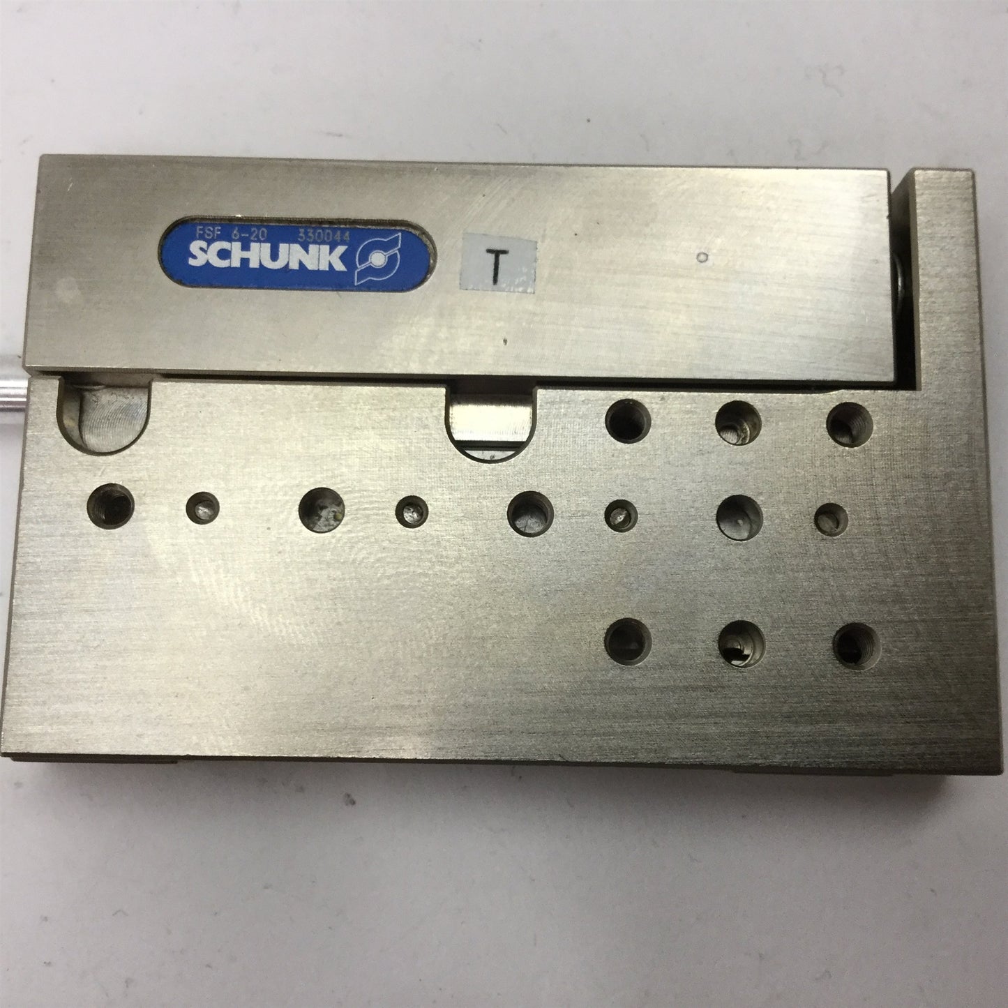 Used Schunk FSF 6-20 Flat Guided Slide, Bore: 6mm, Stroke: 20mm, Ports: M3