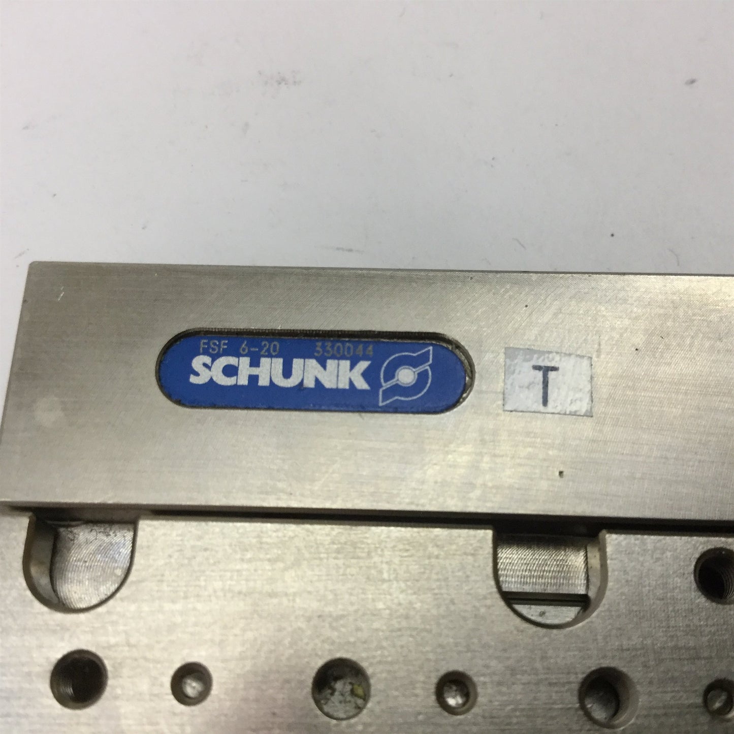 Used Schunk FSF 6-20 Flat Guided Slide, Bore: 6mm, Stroke: 20mm, Ports: M3