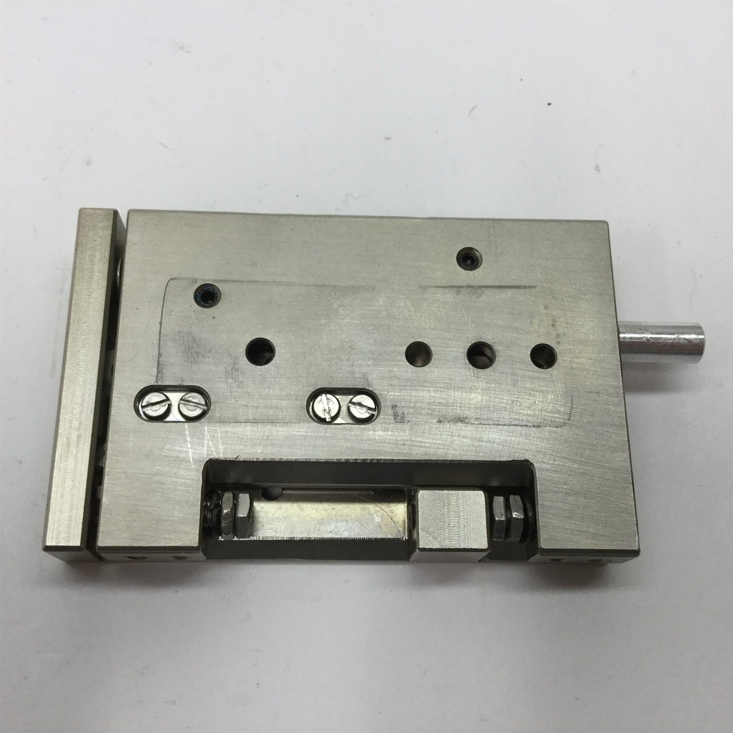 Used Schunk FSF 6-20 Flat Guided Slide, Bore: 6mm, Stroke: 20mm, Ports: M3