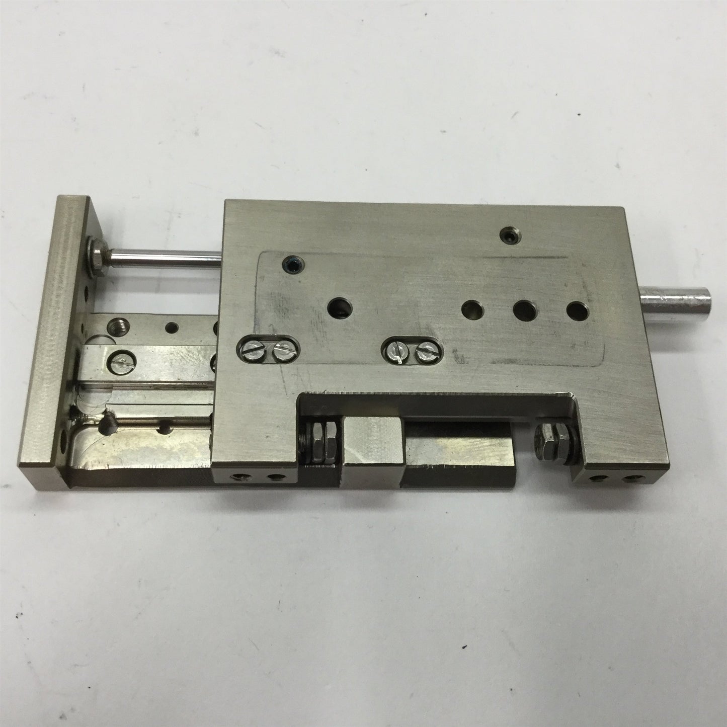 Used Schunk FSF 6-20 Flat Guided Slide, Bore: 6mm, Stroke: 20mm, Ports: M3