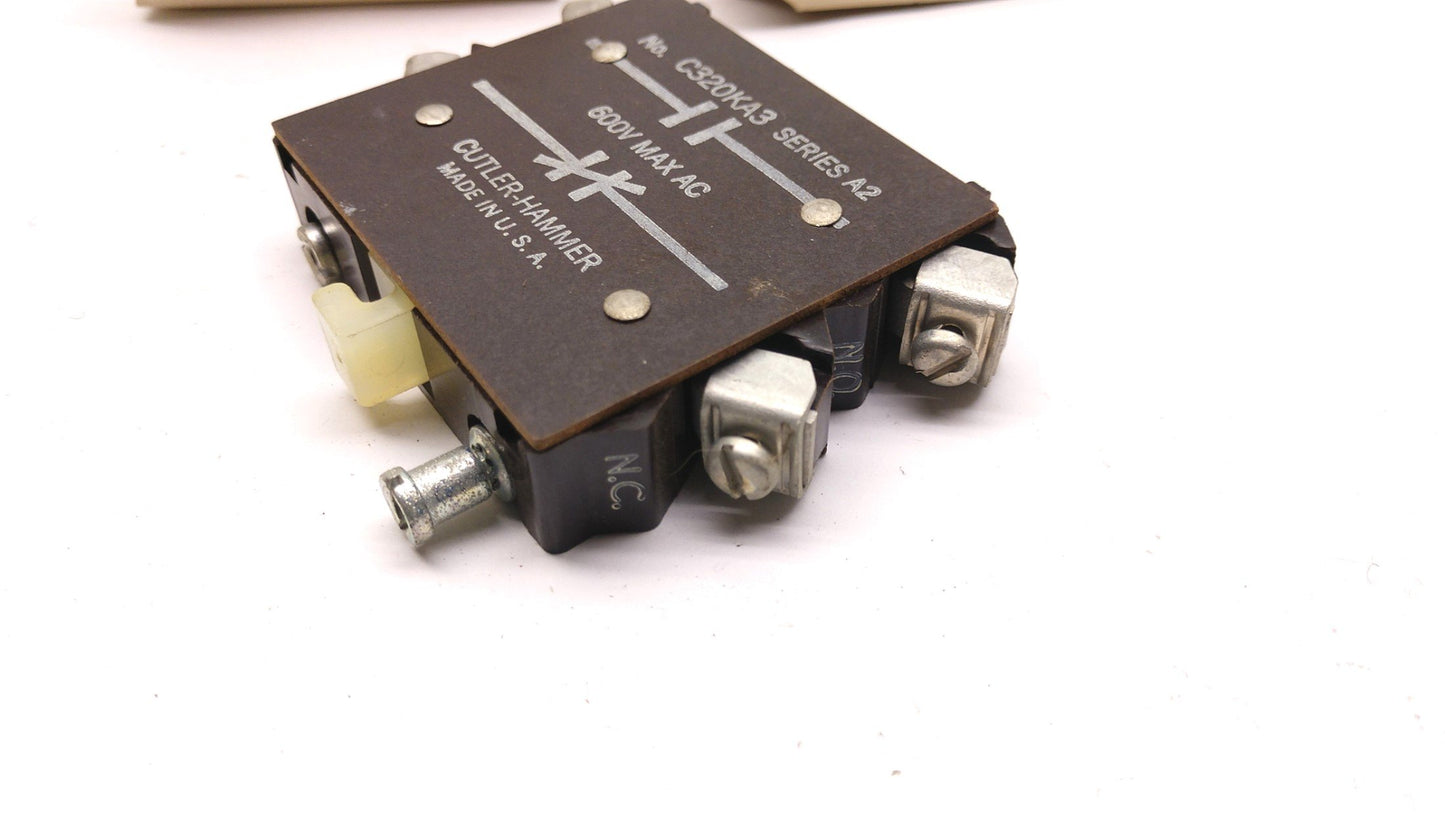 New – Open box Lot of 3 In Box Cutler-Hammer C320KA3 Auxiliary Contacts Series A2