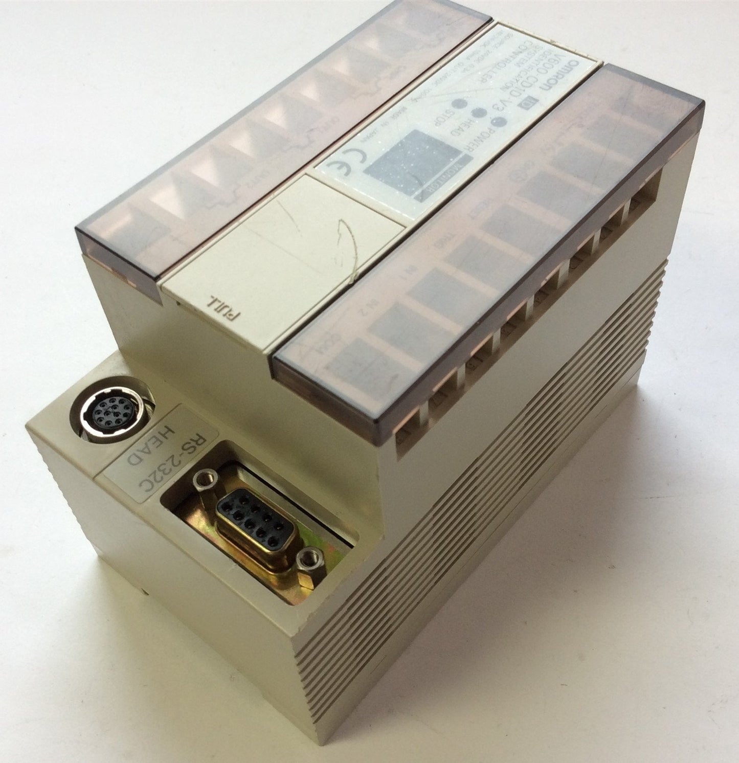 Used Omron V600-CD1D-V3 Identification System Controller Input: 24VDC 10mA DIN Mount