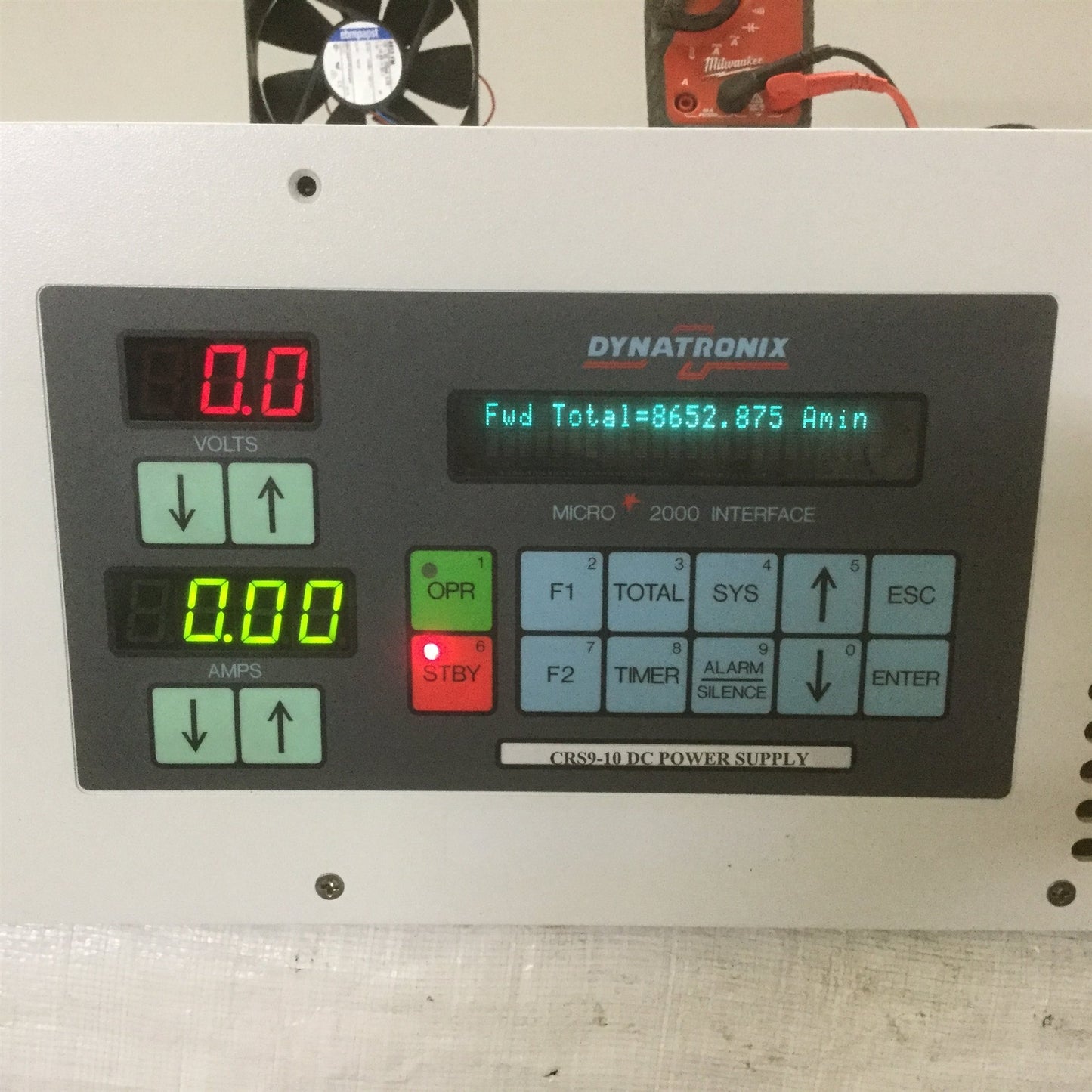 Used Dynatronix CRS9-10 DC Power Supply, Out: 9V 10A w/Microstar & PLC Option Analog