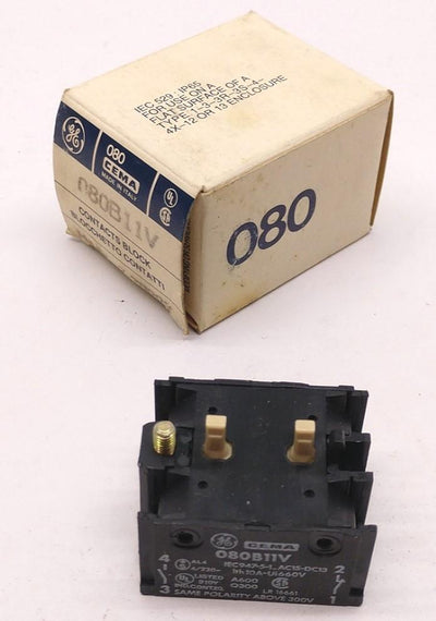 New General Electric 080B11V CEMA Contact Block Screw Terminal, 1NO-1NC, 10A, 660VAC