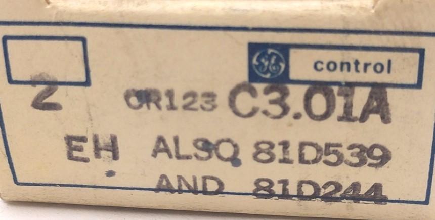 Used Lot of 2 General Electric CR123 C3.01A Overload Heater Relay Element