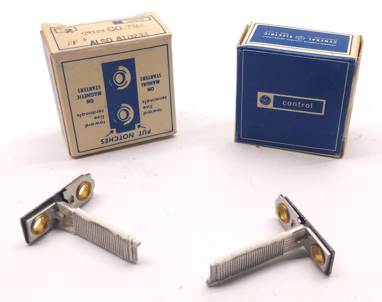 Used Lot of 2 General Electric CR123 C0.78A Overload Heater Relay Element