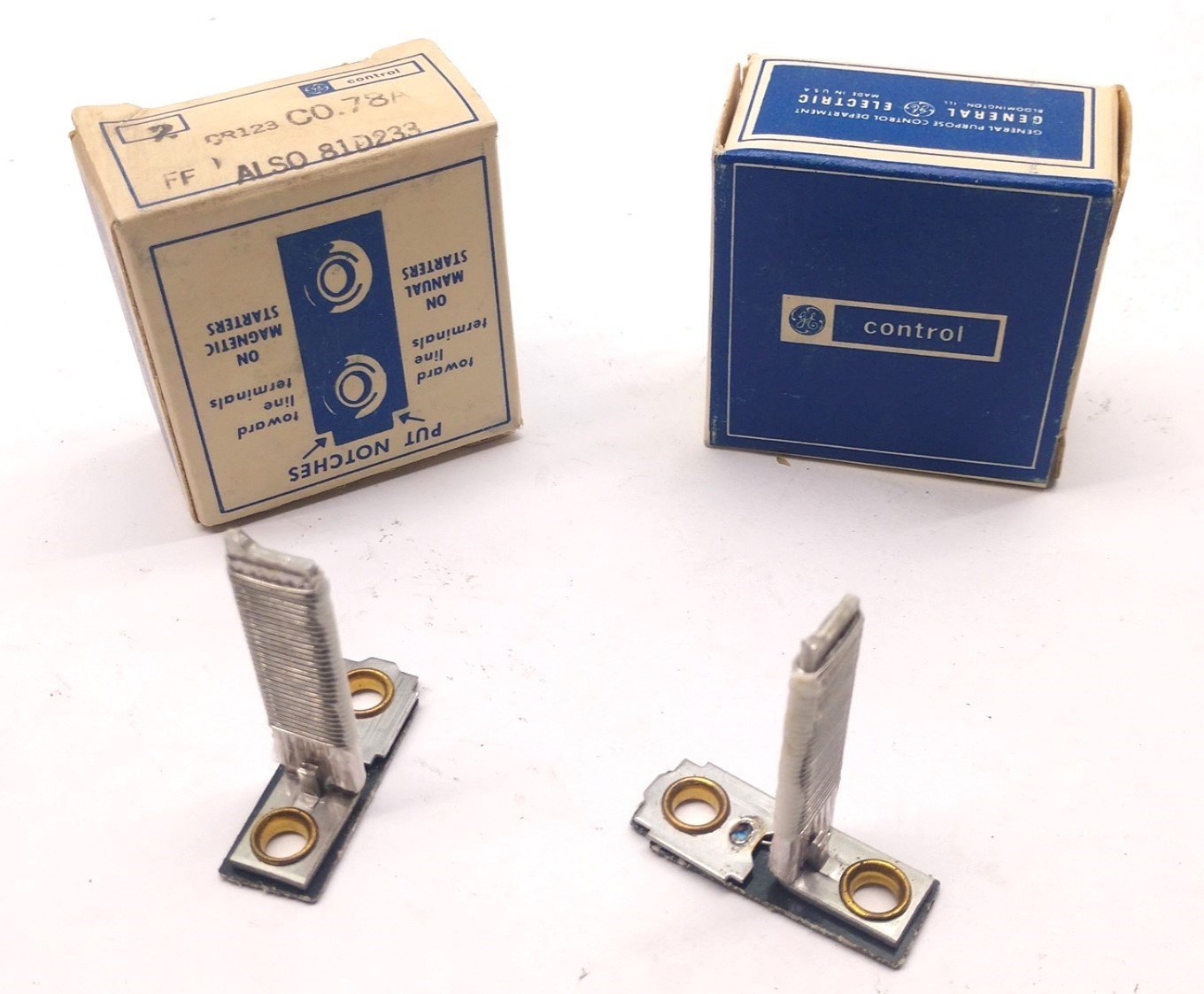 Used Lot of 2 General Electric CR123 C0.78A Overload Heater Relay Element