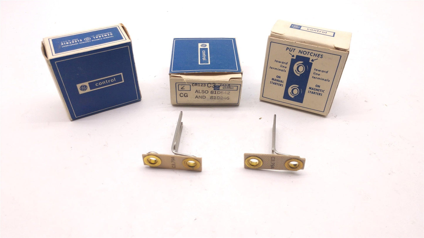 Used Lot of 3 General Electric CR123 C3.79A Overload Heater Relay Element