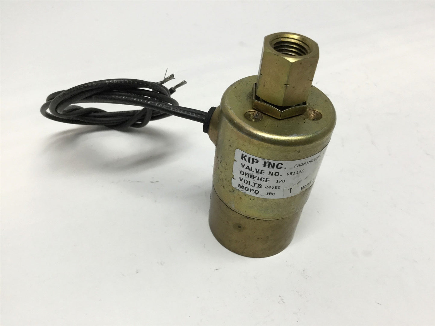 Used Norgren KIP 651125 Brass Solenoid Valve 24VDC Coil 1/8" Orifice 100psi 1/4NPT NO