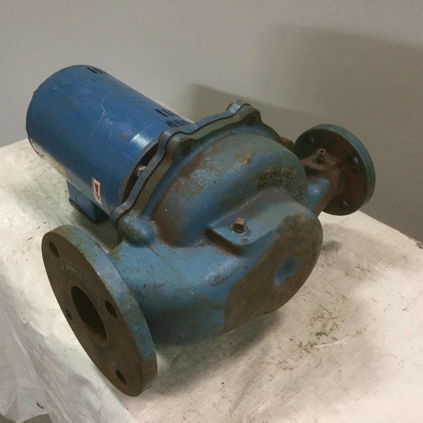 Used Mepco A7 Cast Iron In-Line Pump 1.5x2.5" 150# Flanged w/Motor 2HP 230/460VAC3Ø